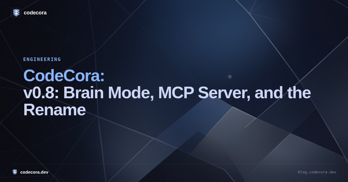 Cora Code v0.8: Brain Mode, MCP Server, and the Rename