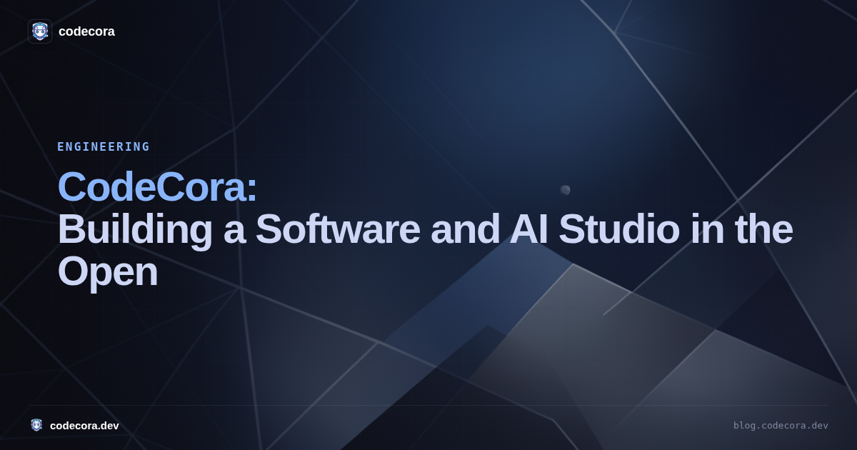 CodeCora: Building a Software and AI Studio in the Open