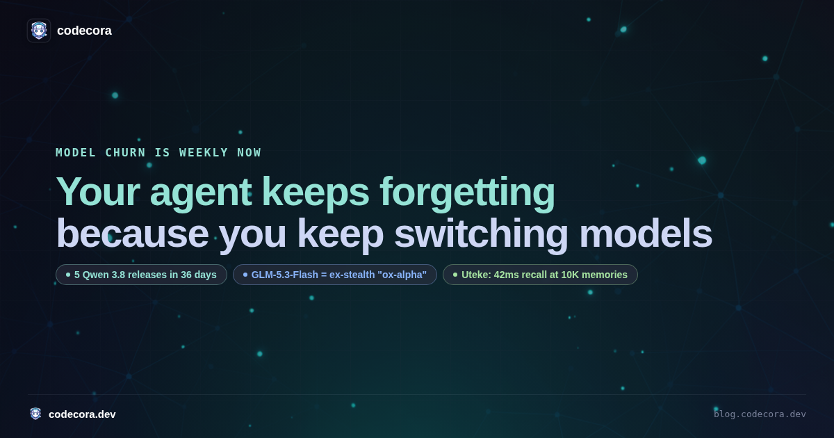 Your Agent Keeps Forgetting Because You Keep Switching Models