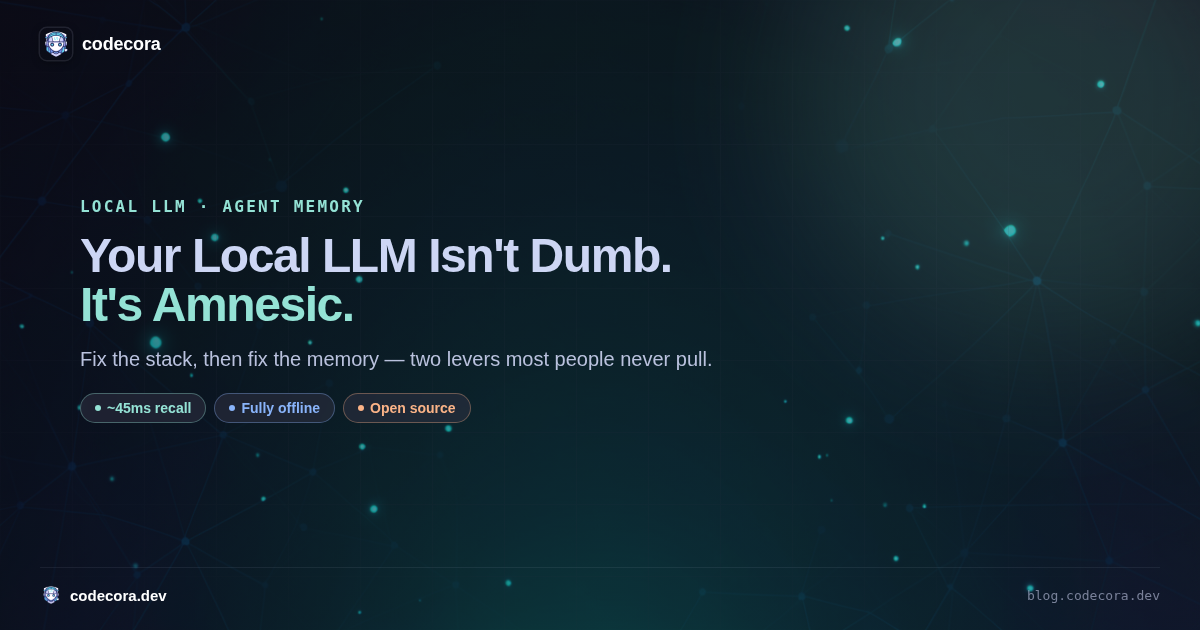 Your Local LLM Isn't Dumb. It's Amnesic.