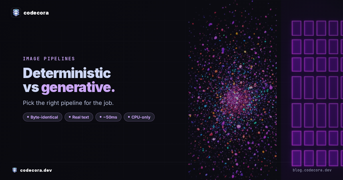 Deterministic vs Generative Image Pipelines: Pick by the Job