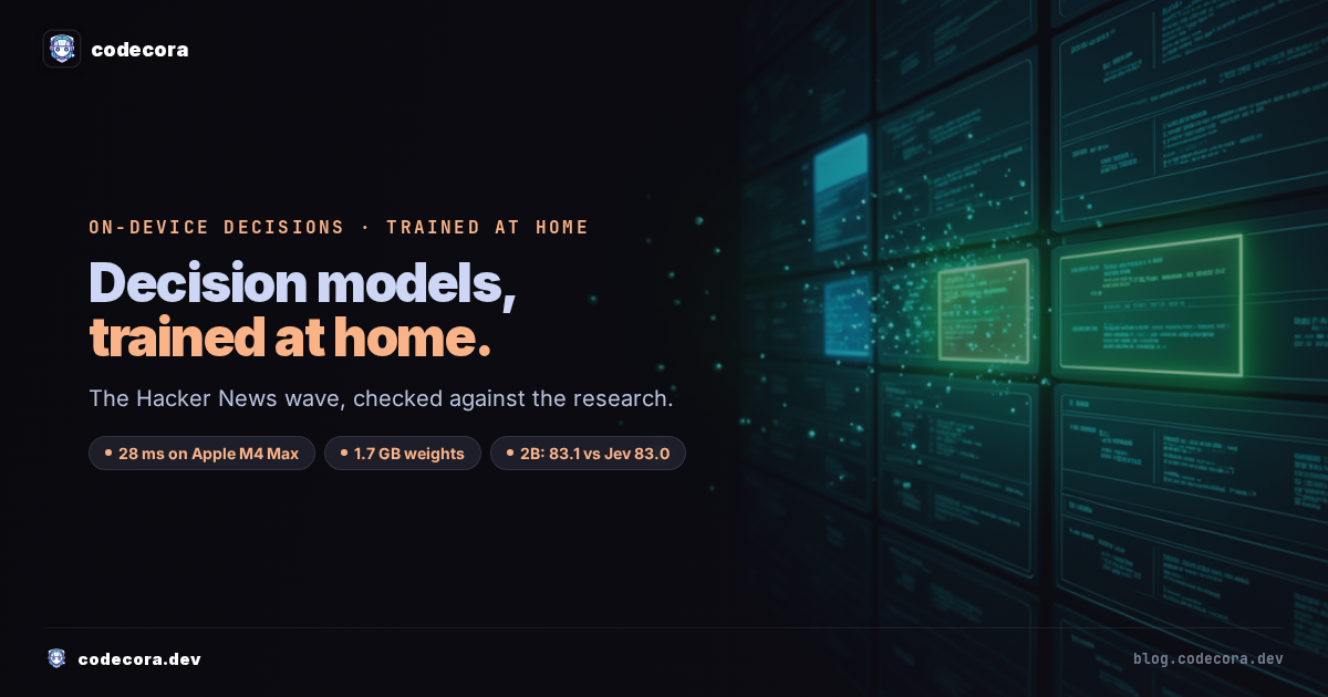 Trained at Home: The 0.8B Decision Models Are Ahead of Schedule