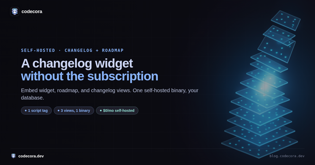 Self-hosted changelog and roadmap: a widget without the subscription